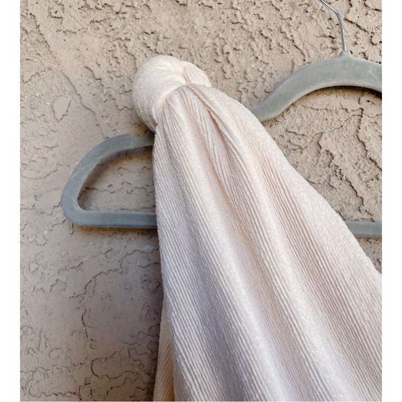 SHEIKE Australia Neutral Beige Ecru Textured One Shoulder Knot Draped Maxi Dress - Picture 7 of 11